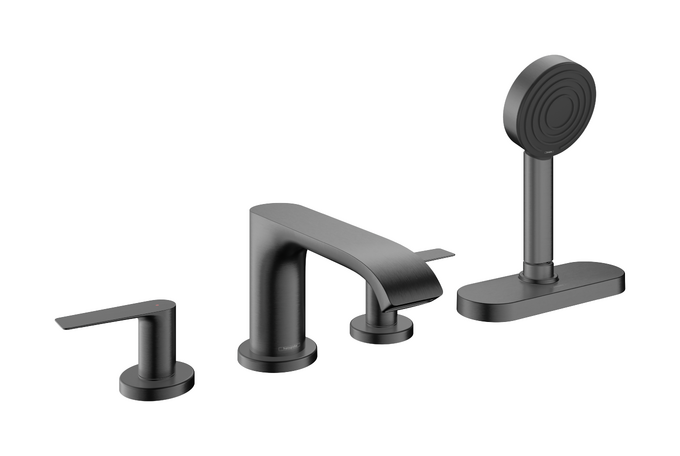 Bộ trộn bồn tắm gắn thành Hansgrohe Vivenis 75444340 Brushed Black Chrome