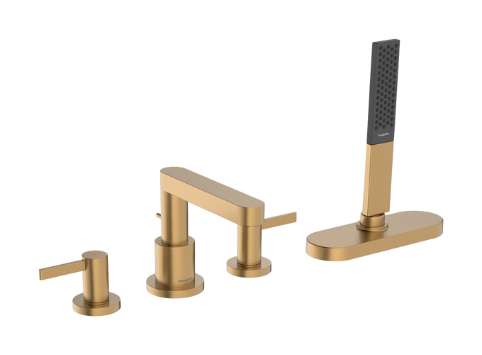 Bộ trộn bồn tắm gắn thành Hansgrohe Finoris 76444140 Brushed Bronze
