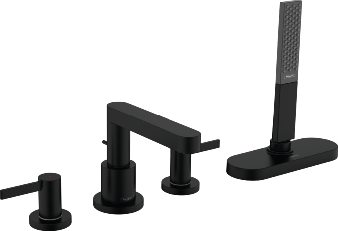 Bộ trộn bồn tắm gắn thành Hansgrohe Finoris 76444670 Matt Black