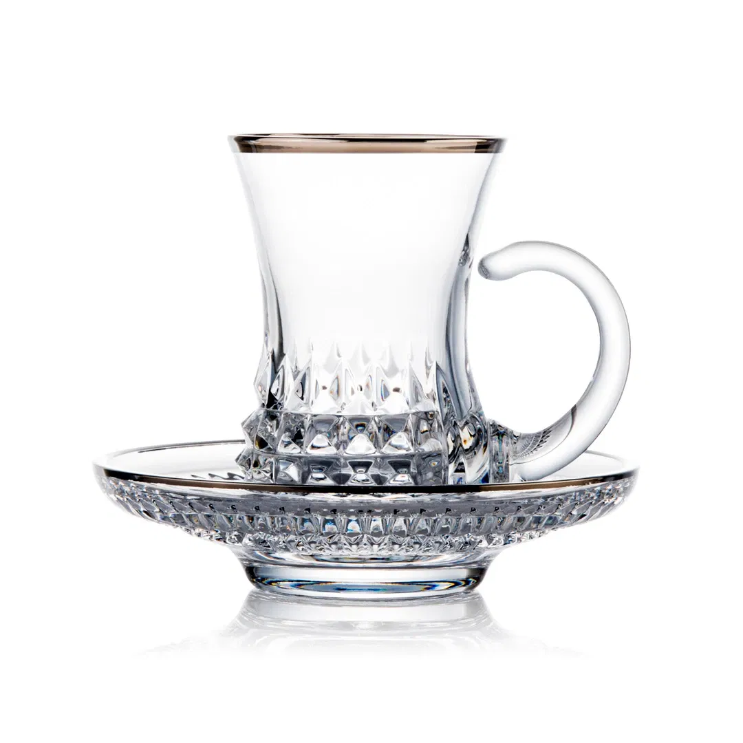 Tách cà phê Diamond Platinum có đế Rogaska 130814 bộ 2