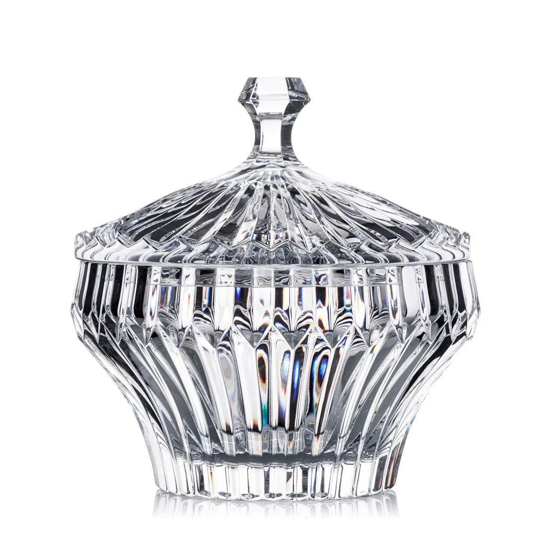 Bát trang trí Crown Jewel có nắp Rogaska 130925 19 cm