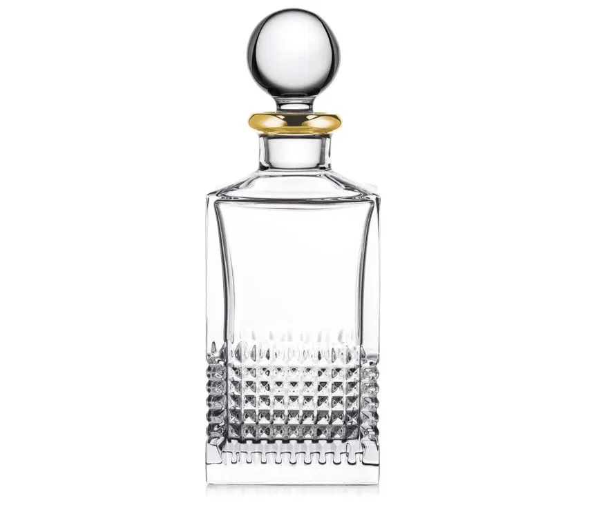 Chai rượu mạnh Diamond Gold chữ nhật Rogaska 131930